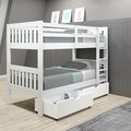 Donco PD-1010-3TTW-505 Twin Over Mission Bunk Bed with Dual Underbed Drawers, White PD_1010_3TTW_505